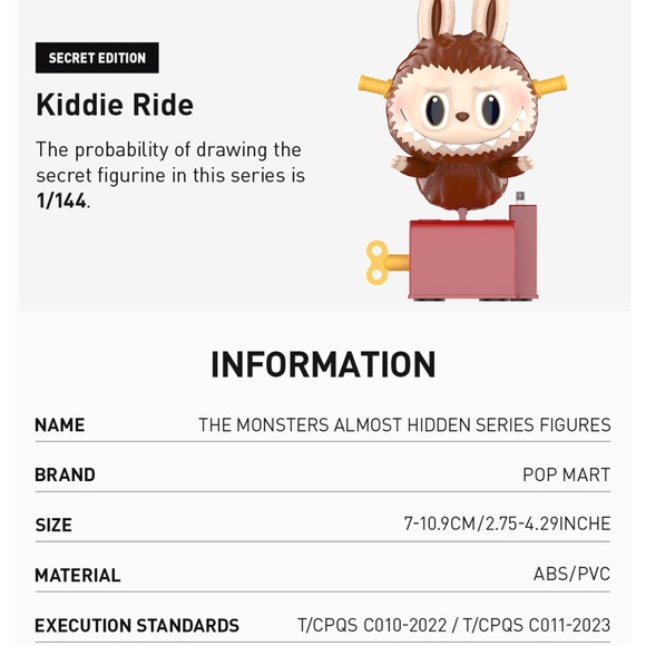 Almost Hidden Labubu Figurine RARE Kiddie Ride NIB - Picture 2 of 10